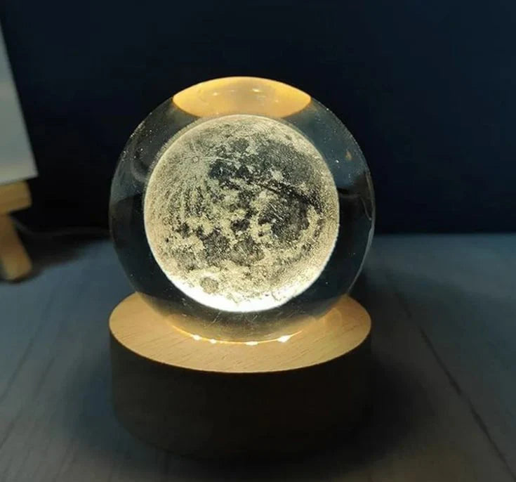3d Moon crystal ball lamp for birthdays and room decorations