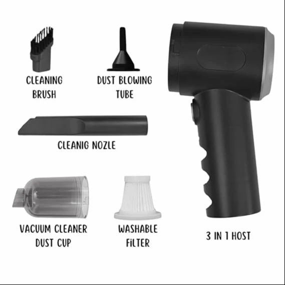 3in1 Portable Vacuum Cleaner With Blower, Usb Rechargeable Wireless Handheld, Traveling