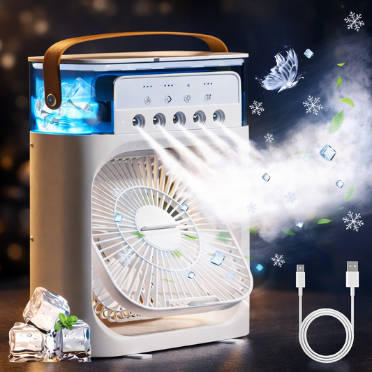 Portable Air Cooler Fan with 7-Color Light – Personal AC Fan
